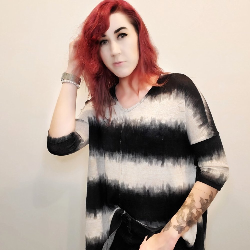 UMGEE Knit Top Oversize Short Sleeve High Low